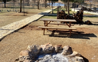 campfire and playground