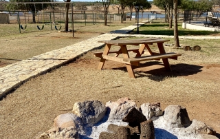 campfire and playground